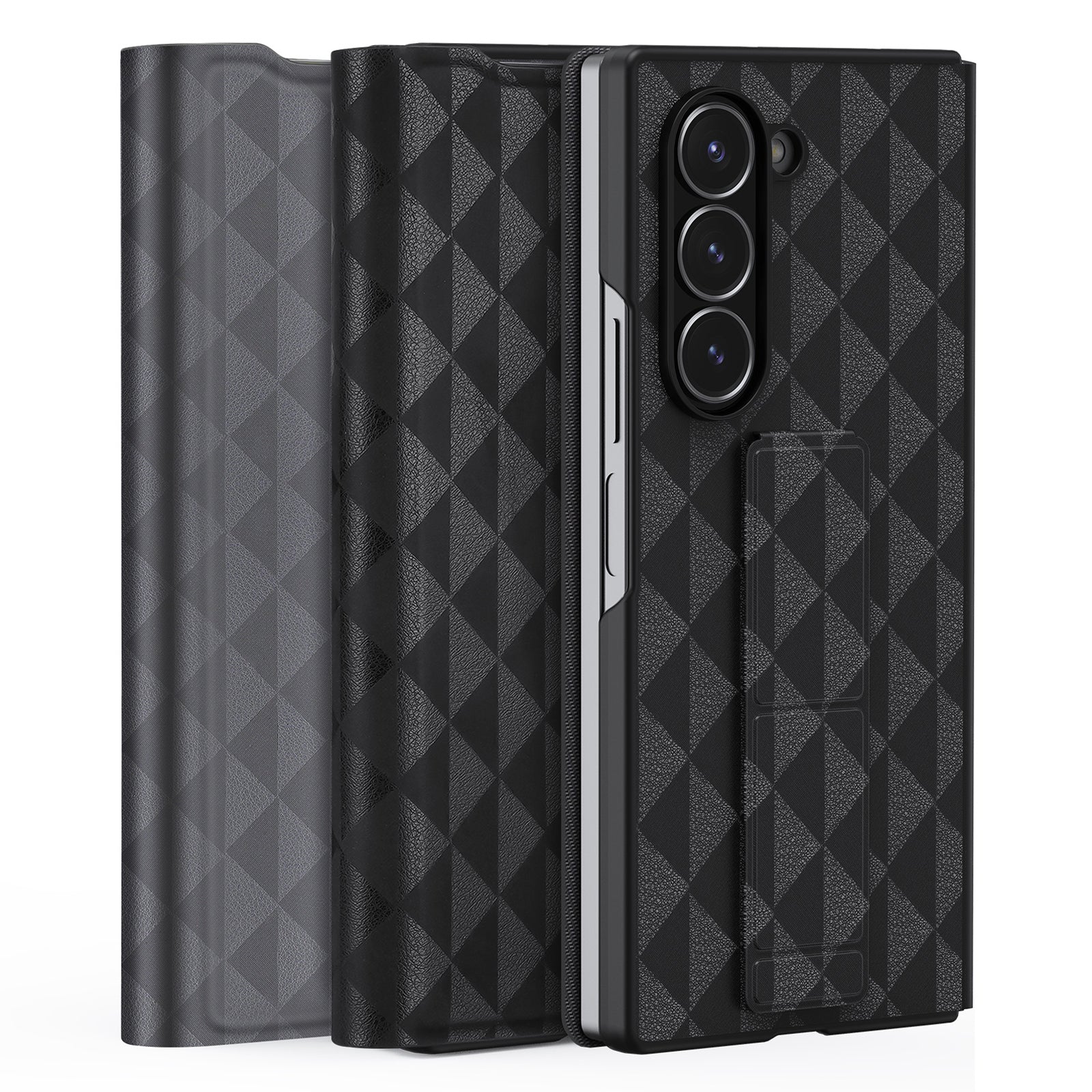 DUX DUCIS Fitt Series for Samsung Galaxy Z Fold6 5G Case Leather Phone Cover with Card Slot Kickstand - Grey