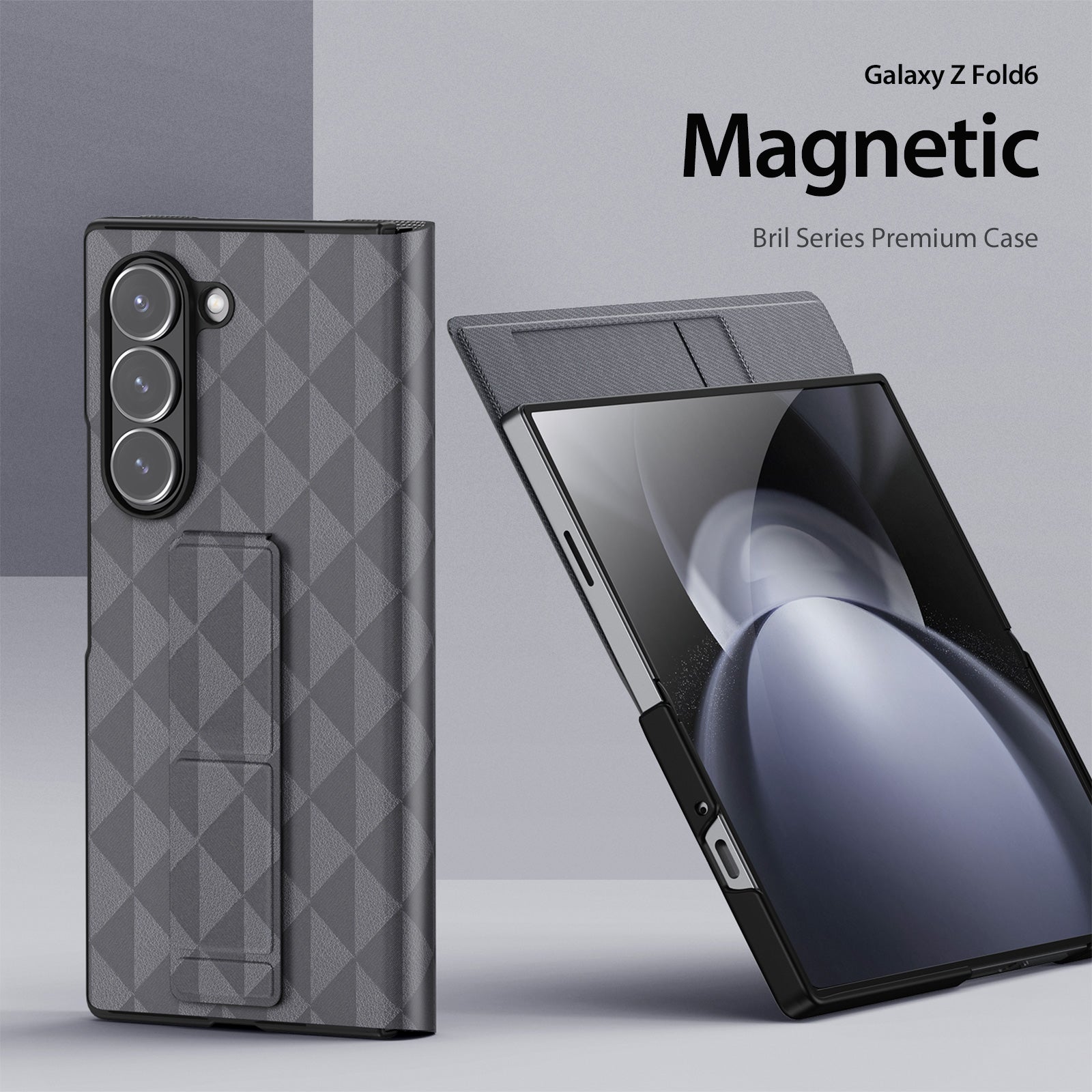 DUX DUCIS Fitt Series for Samsung Galaxy Z Fold6 5G Case Leather Phone Cover with Card Slot Kickstand - Grey
