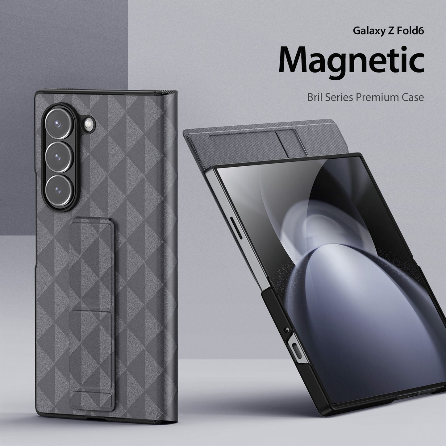 DUX DUCIS Fitt Series for Samsung Galaxy Z Fold6 5G Case Leather Phone Cover with Card Slot Kickstand - Grey