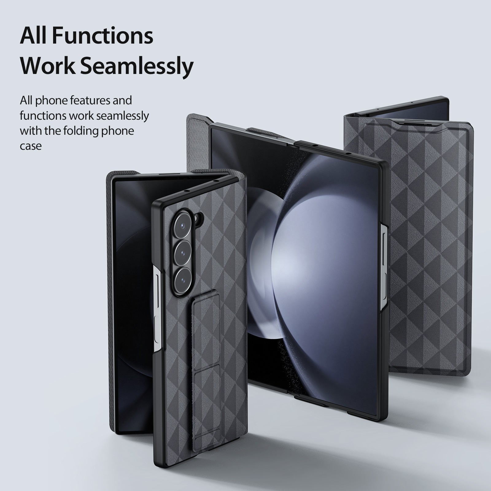 DUX DUCIS Fitt Series for Samsung Galaxy Z Fold6 5G Case Leather Phone Cover with Card Slot Kickstand - Grey