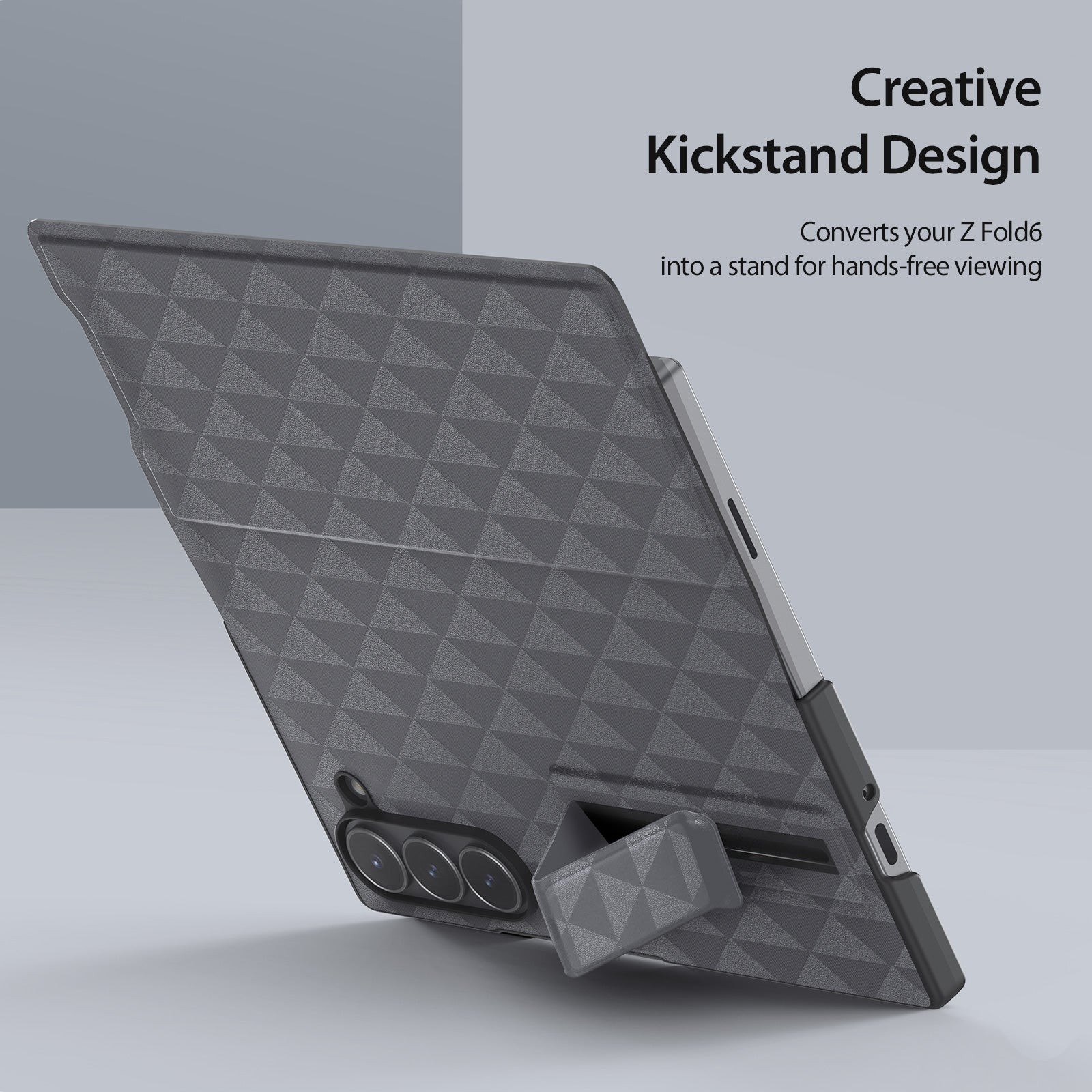 DUX DUCIS Fitt Series for Samsung Galaxy Z Fold6 5G Case Leather Phone Cover with Card Slot Kickstand - Grey