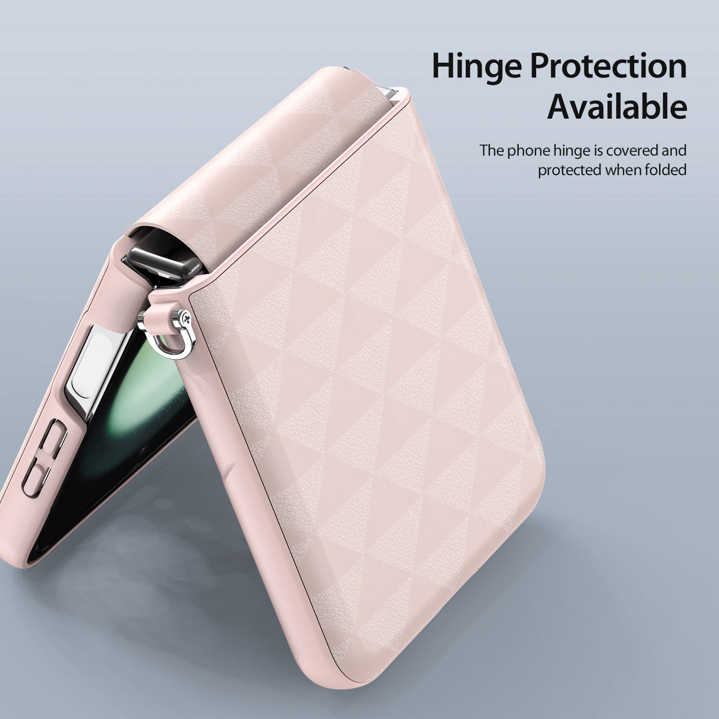 DUX DUCIS Fitt Series for Samsung Galaxy Z Flip6 5G Case Rhombus Leather+TPU Phone Cover - Pink