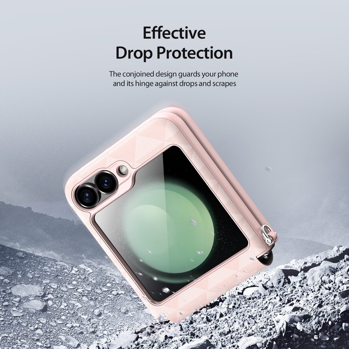 DUX DUCIS Fitt Series for Samsung Galaxy Z Flip6 5G Case Rhombus Leather+TPU Phone Cover - Pink