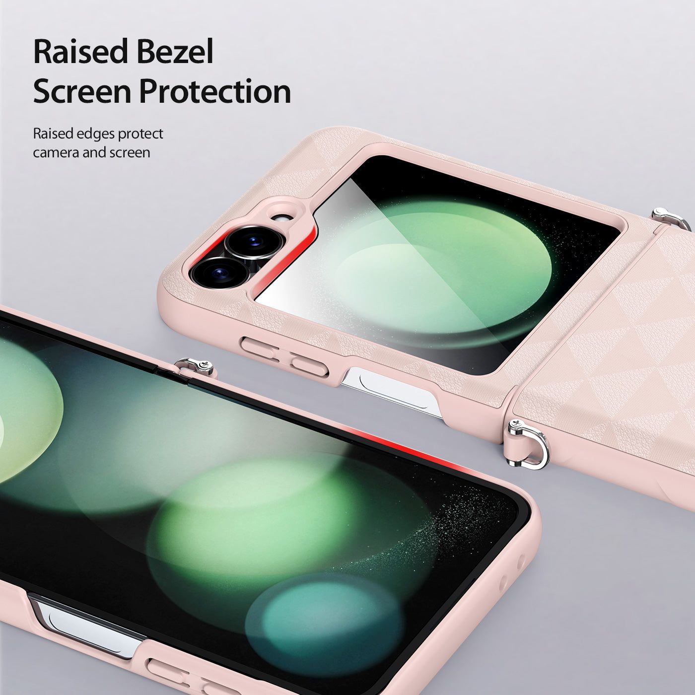 DUX DUCIS Fitt Series for Samsung Galaxy Z Flip6 5G Case Rhombus Leather+TPU Phone Cover - Pink