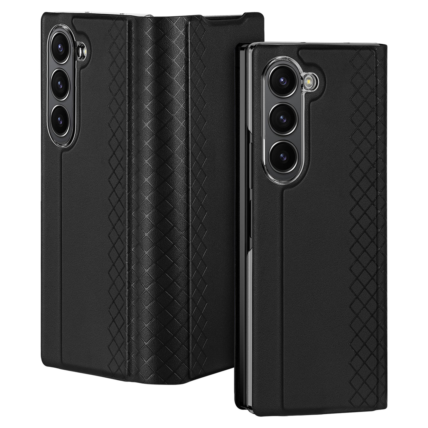 DUX DUCIS Bril Series for Samsung Galaxy Z Fold6 5G Case Card Slot Leather Stand Phone Cover - Black