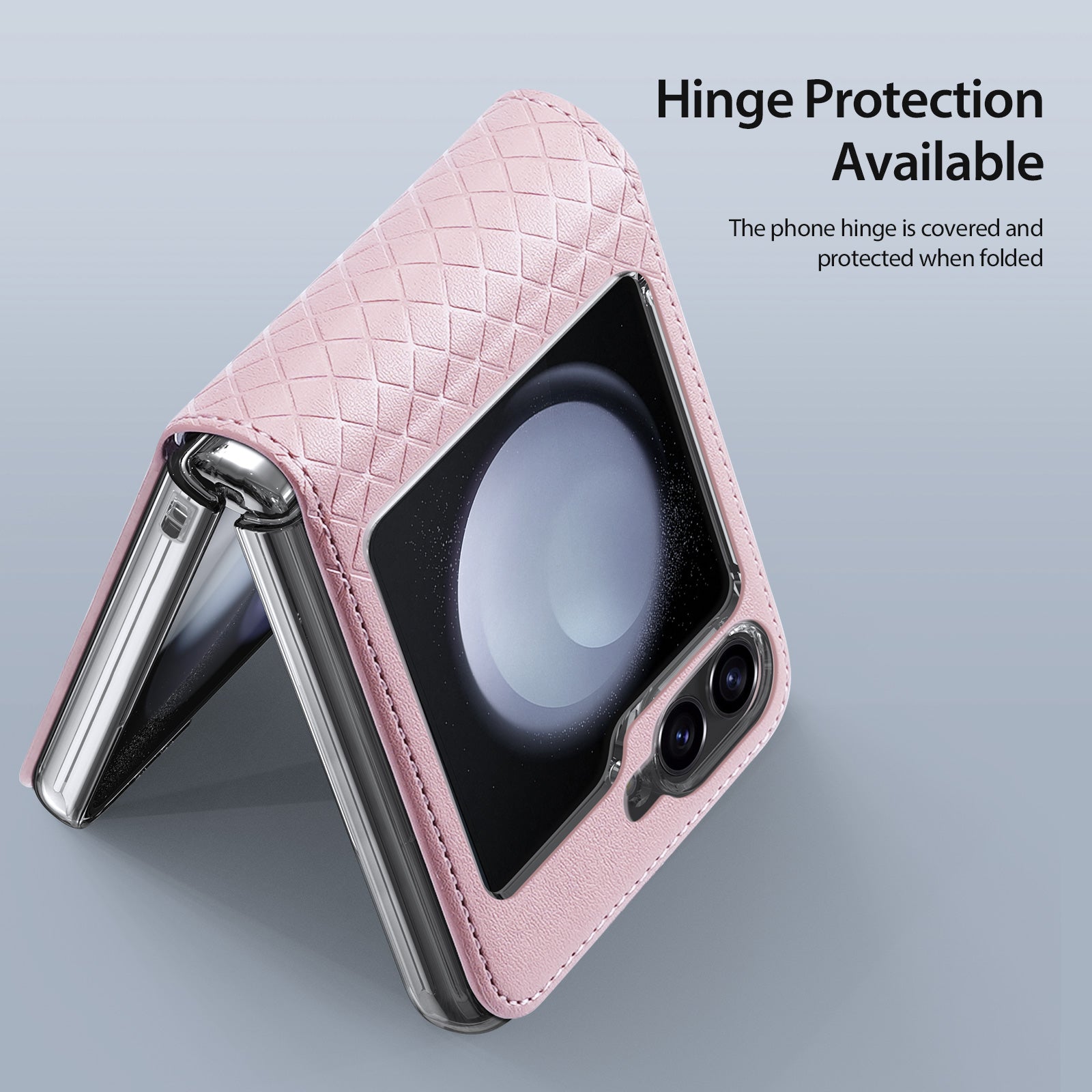 DUX DUCIS Bril Series for Samsung Galaxy Z Flip6 5G Case Leather+PC Protective Shell Cover - Pink