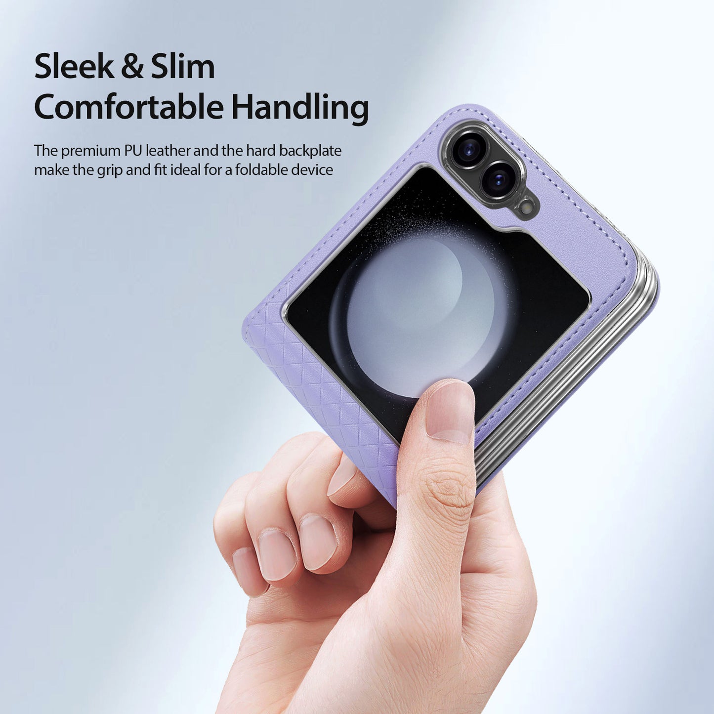 DUX DUCIS Bril Series for Samsung Galaxy Z Flip6 5G Case Leather+PC Protective Shell Cover - Purple