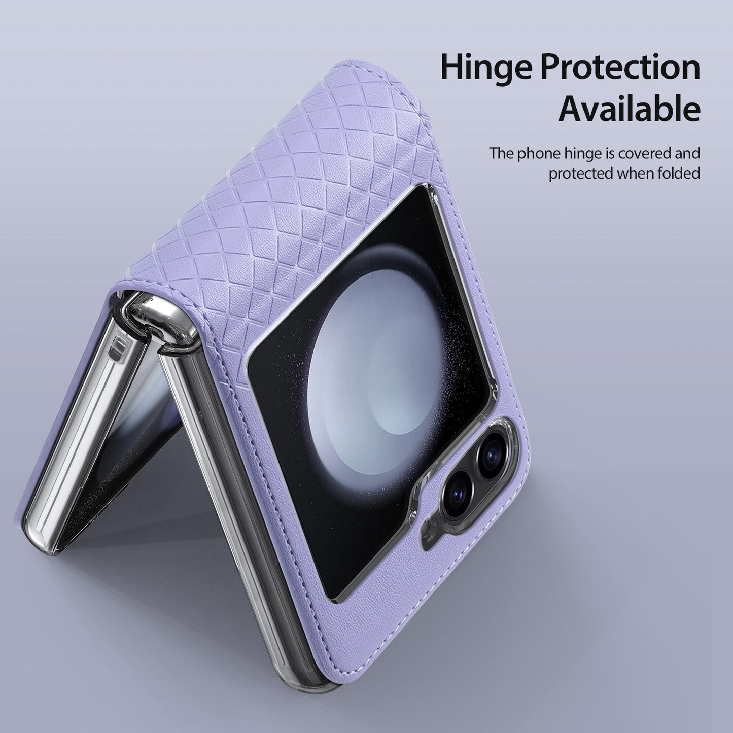 DUX DUCIS Bril Series for Samsung Galaxy Z Flip6 5G Case Leather+PC Protective Shell Cover - Purple