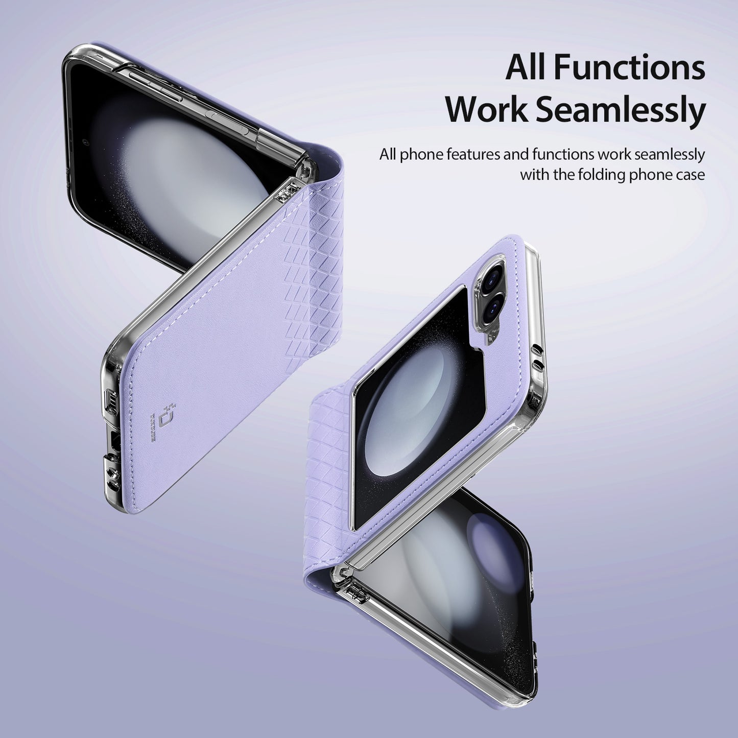 DUX DUCIS Bril Series for Samsung Galaxy Z Flip6 5G Case Leather+PC Protective Shell Cover - Purple