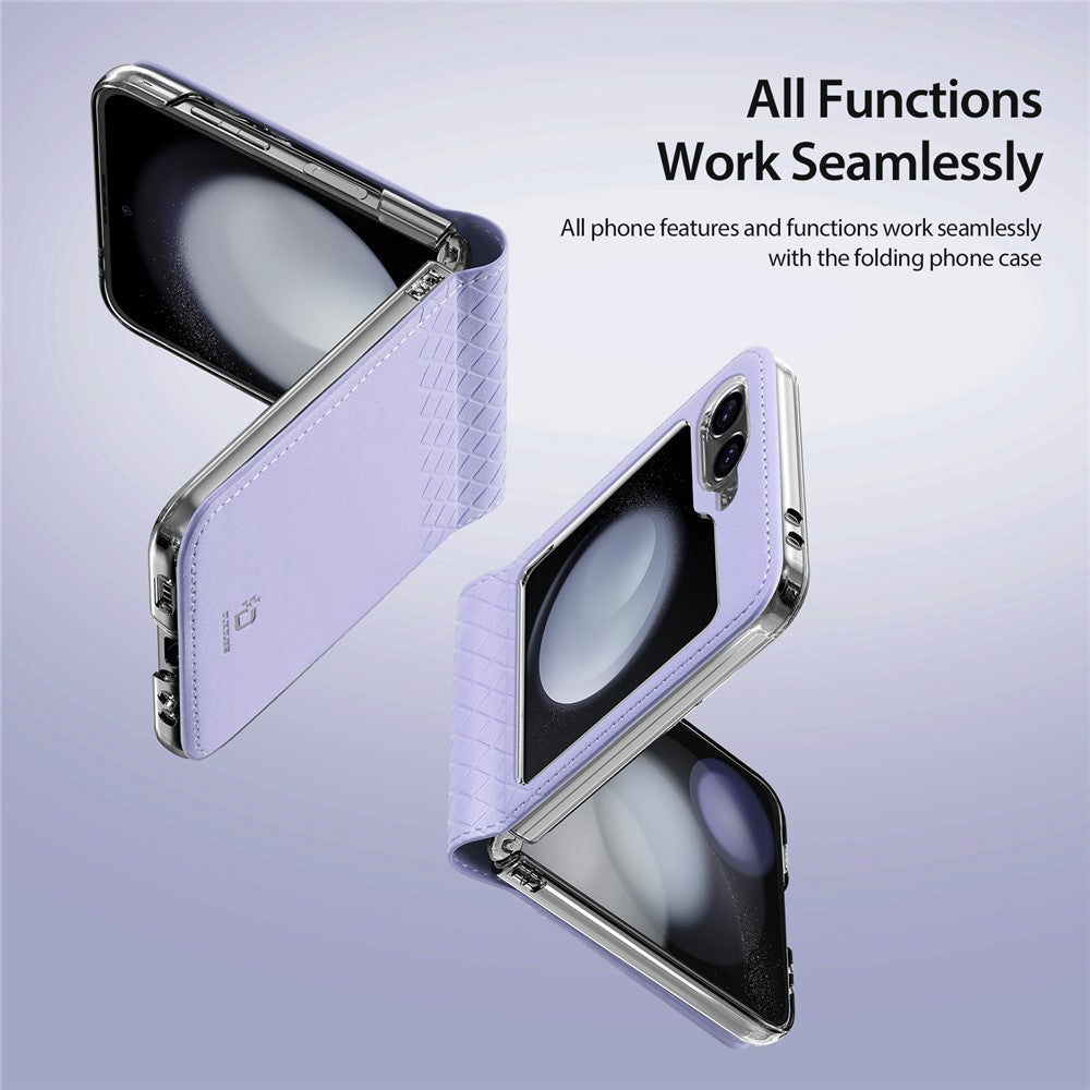 For Samsung Galaxy Z Flip7 FE 5G / Z Flip6 5G Magnetic Case DUX DUCIS Bril Series Leather+PC Phone Cover with Stand - Purple