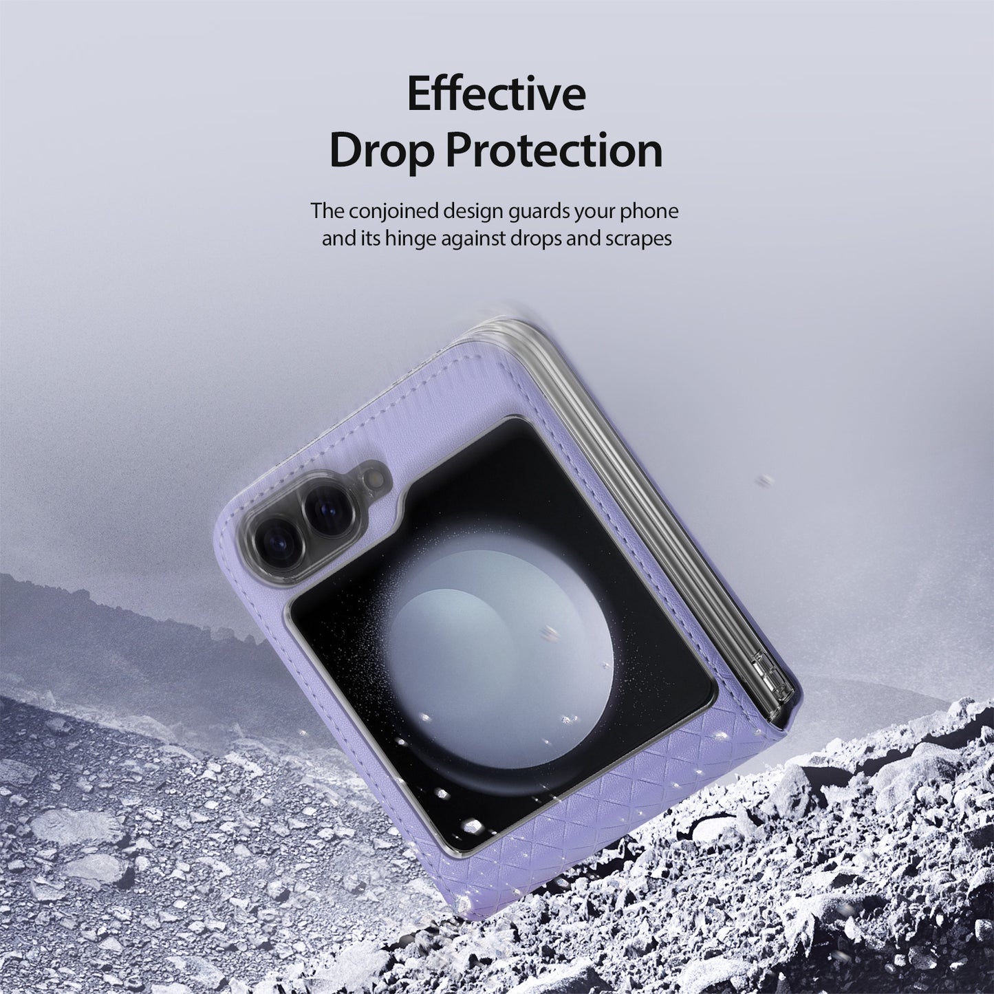 DUX DUCIS Bril Series for Samsung Galaxy Z Flip6 5G Case Leather+PC Protective Shell Cover - Purple