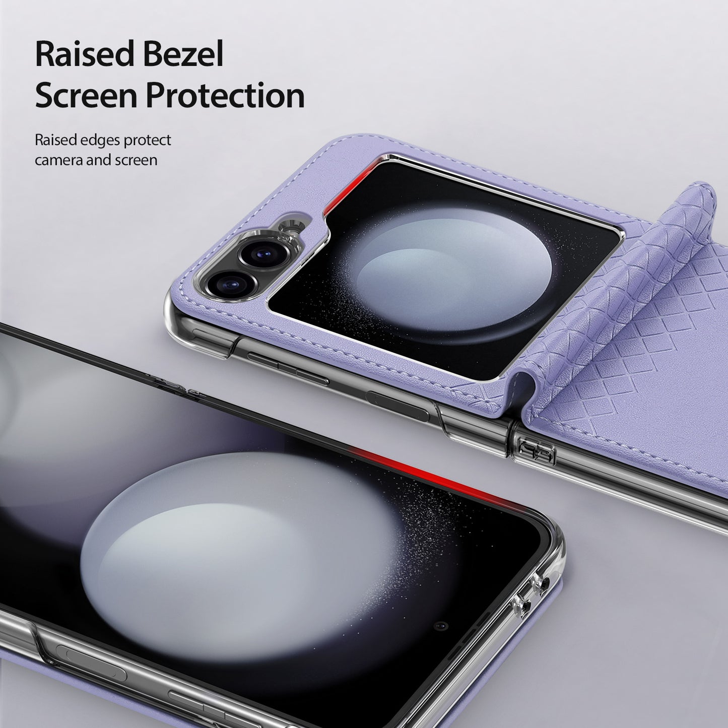 DUX DUCIS Bril Series for Samsung Galaxy Z Flip6 5G Case Leather+PC Protective Shell Cover - Purple