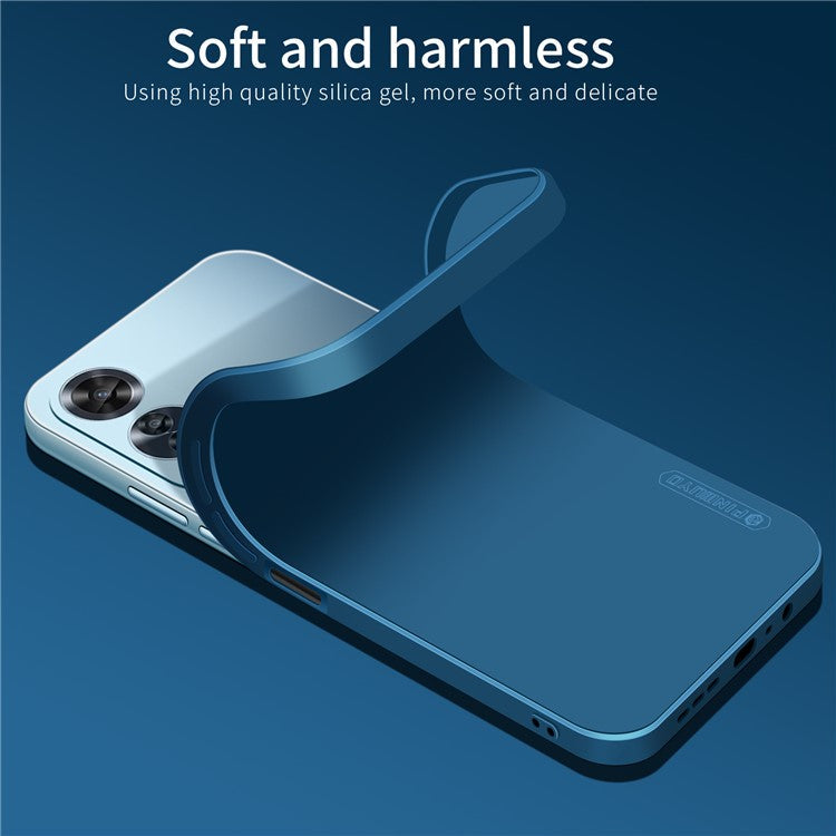 PINWUYO JK Touching Series For Oppo A60 4G Case TPU Phone Cover Fiber Flocking Lining - Black