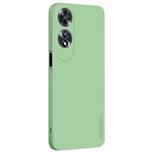 PINWUYO JK Touching Series For Oppo A60 4G Case TPU Phone Cover Fiber Flocking Lining - Matcha Green