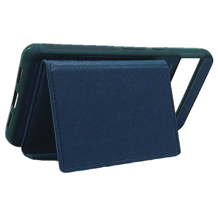 For Google Pixel 9 / 9 Pro Case Leather Back Cover Detachable Card Holder Kickstand - Sapphire