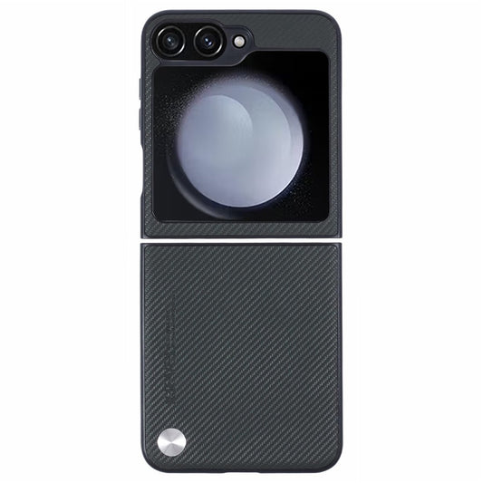 X-LEVEL Phone Case for Samsung Galaxy Z Flip7 FE 5G / Z Flip6 5G Carbon Fiber Texture PU Leather+PC Phone Cover - Green
