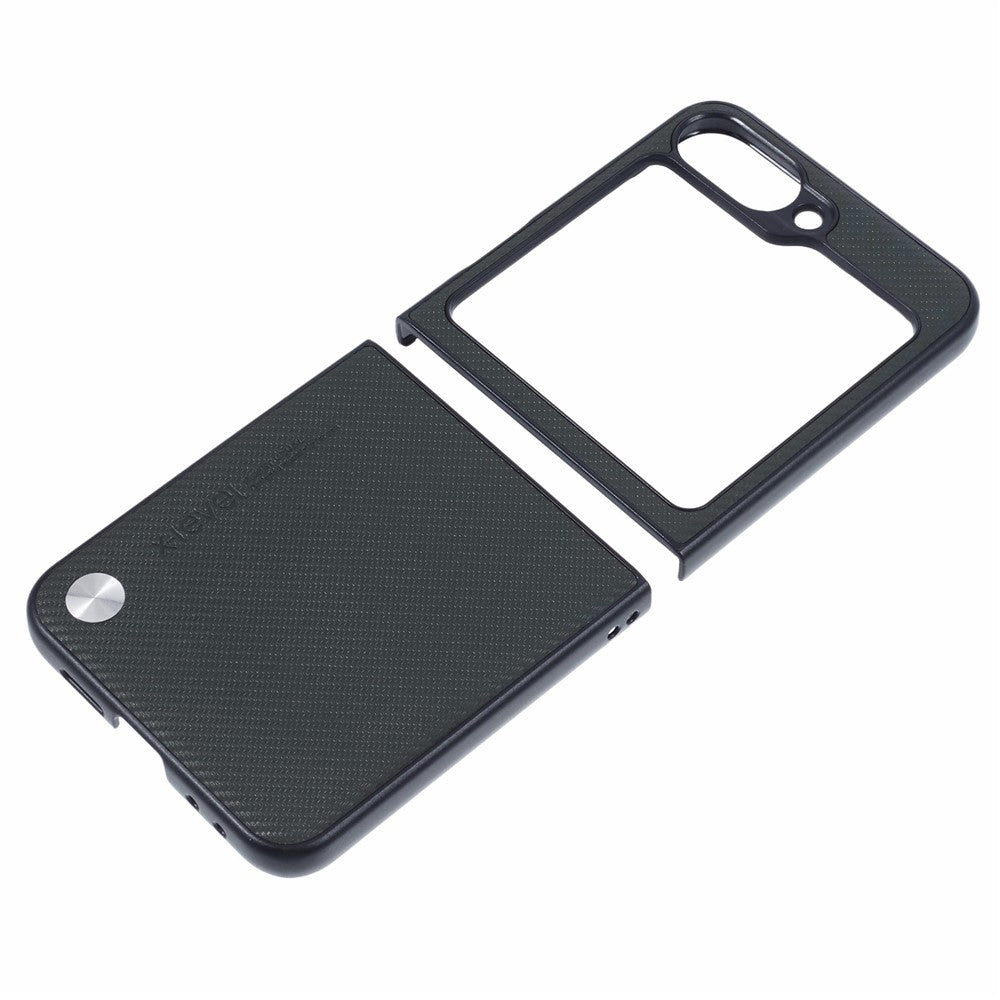 X-LEVEL Phone Case for Samsung Galaxy Z Flip7 FE 5G / Z Flip6 5G Carbon Fiber Texture PU Leather+PC Phone Cover - Green