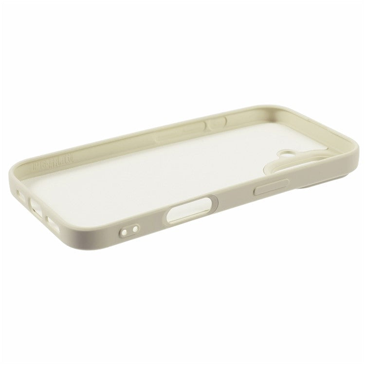 For iPhone 16 Plus TPU Case Soft Fiber Lining Anti-scratch Phone Cover - White