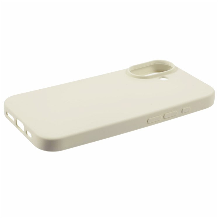 For iPhone 16 Plus TPU Case Soft Fiber Lining Anti-scratch Phone Cover - White