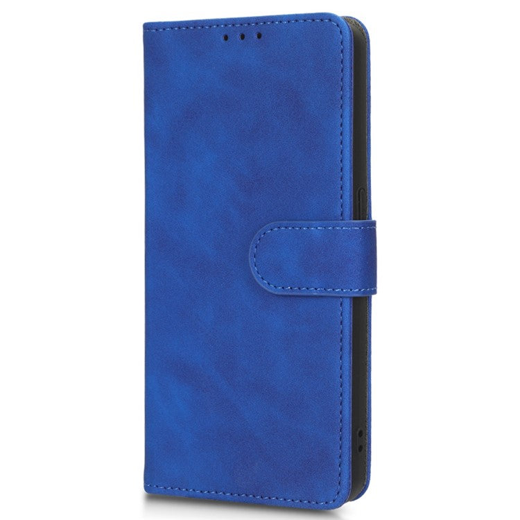 For Realme GT2 Explorer Master 5G PU Leather Skin-touch Feeling Stand Phone Case Folio Flip Wallet Magnetic Clasp Cover - Blue