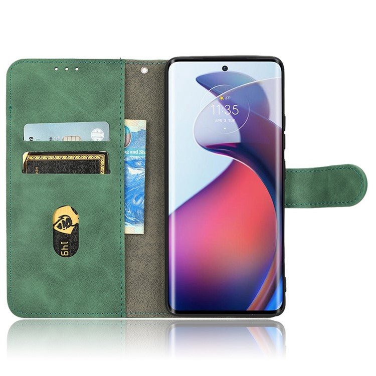 For Motorola Moto S30 Pro 5G PU Leather Wallet Stand Phone Cover Skin-touch Feeling Drop-proof Folio Flip Case - Green