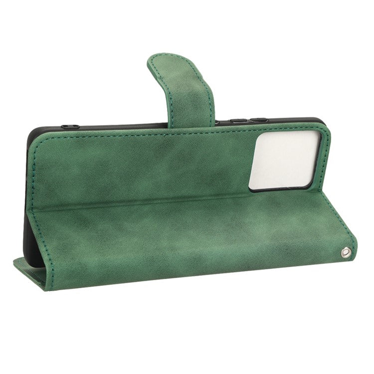 For Motorola Moto S30 Pro 5G PU Leather Wallet Stand Phone Cover Skin-touch Feeling Drop-proof Folio Flip Case - Green