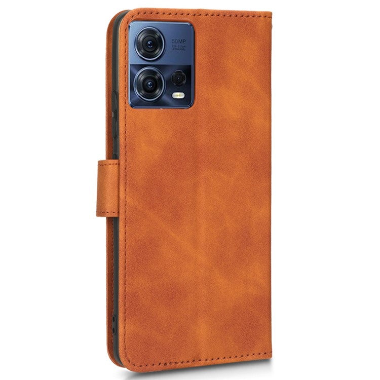 For Motorola Moto S30 Pro 5G PU Leather Wallet Stand Phone Cover Skin-touch Feeling Drop-proof Folio Flip Case - Brown