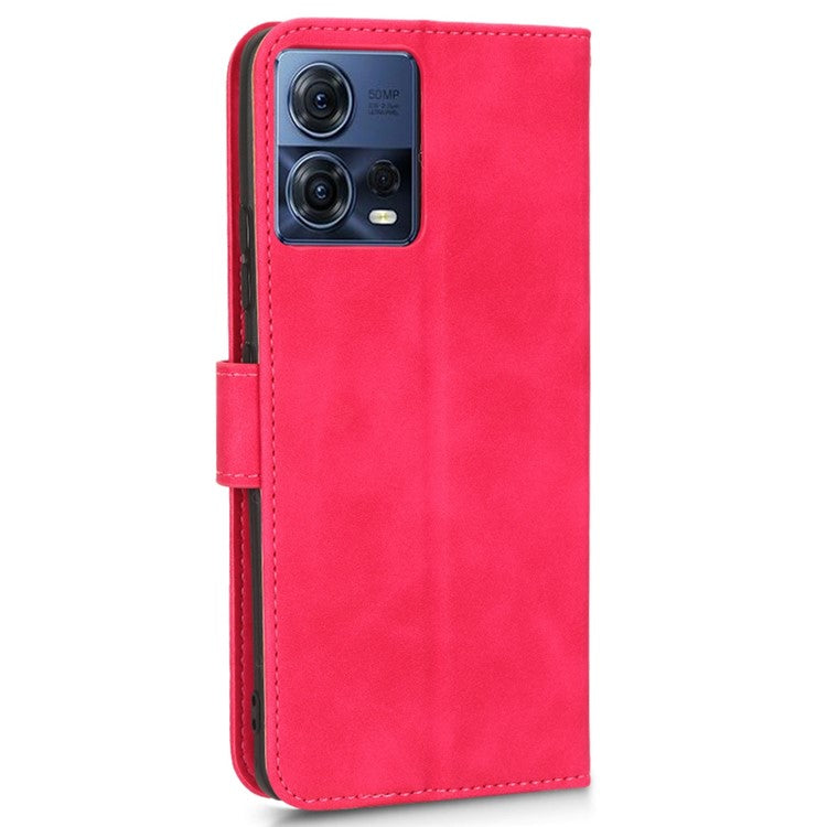 For Motorola Moto S30 Pro 5G PU Leather Wallet Stand Phone Cover Skin-touch Feeling Drop-proof Folio Flip Case - Red