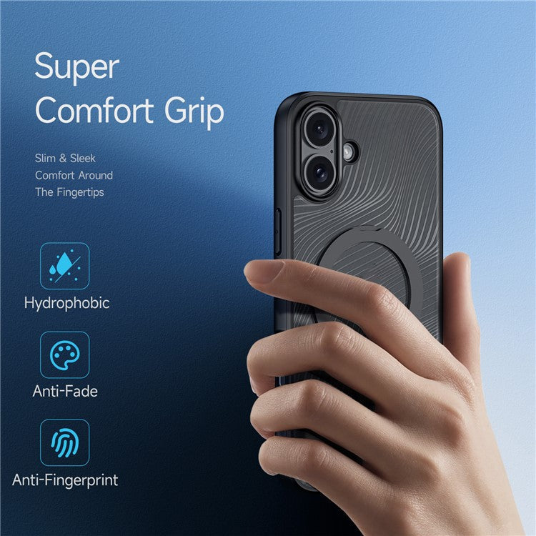 DUX DUCIS Aimo Series for iPhone 16 Magnetic Case TPU+PC Phone Cover Kickstand (REACH Certification) - Black