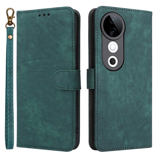 For vivo S19 5G Case RFID Blocking PU Leather Wallet Phone Cover - Green