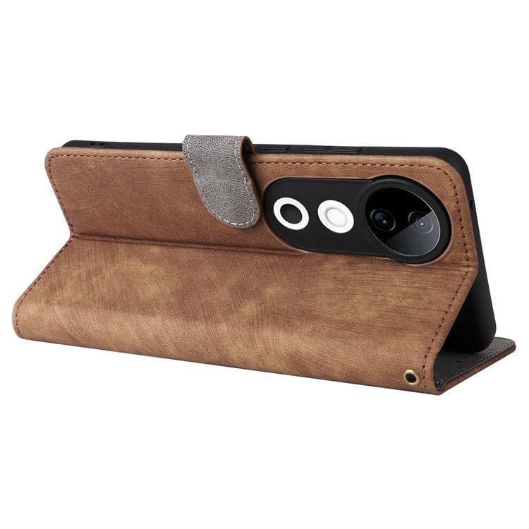 For vivo S19 5G Case RFID Blocking PU Leather Wallet Phone Cover - Brown