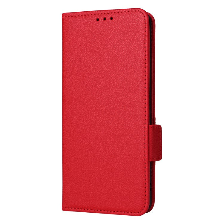 For vivo S19 5G Case with Strap Leather Phone Cover Litchi Texture Horizontal Flip - Red