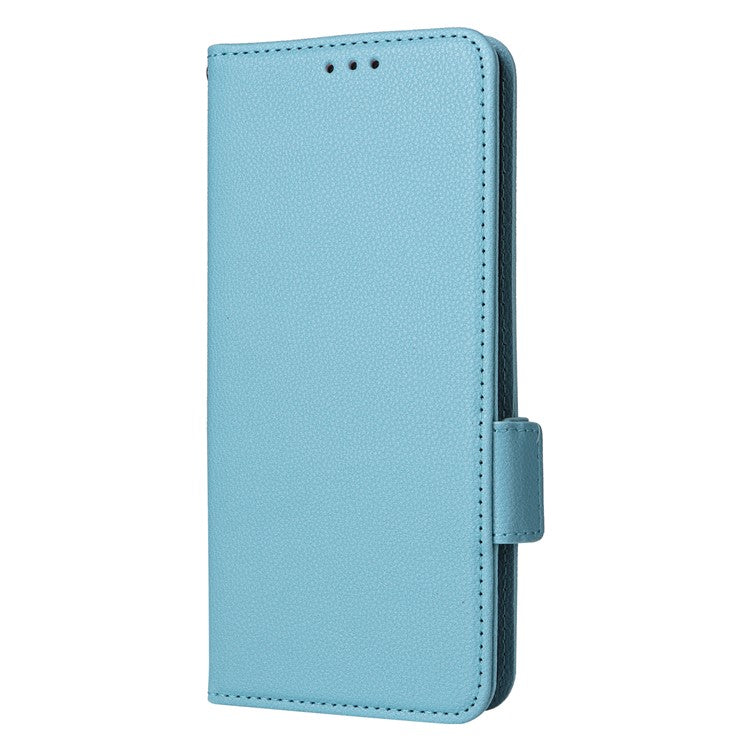 For vivo S19 5G Case with Strap Leather Phone Cover Litchi Texture Horizontal Flip - Baby Blue