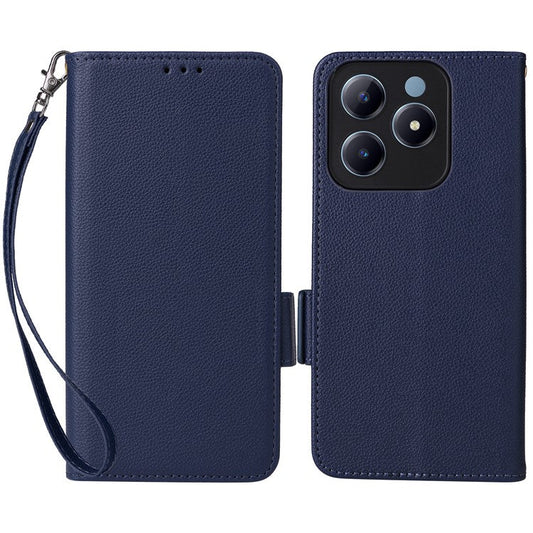 For Realme C63 4G / C61 4G / Narzo N63 4G Case Wallet Leather Phone Cover - Dark Blue