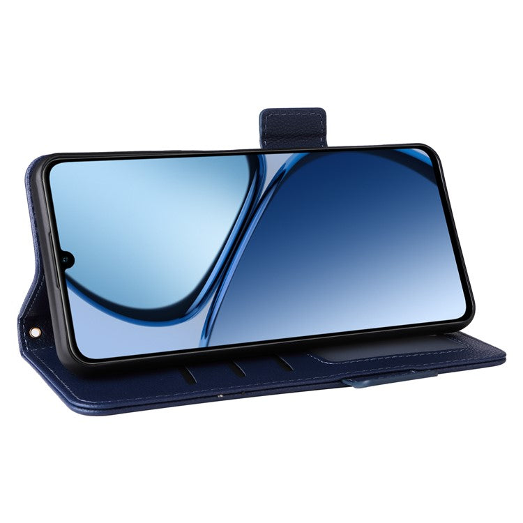 For Realme C63 4G / C61 4G / Narzo N63 4G Case Wallet Leather Phone Cover - Dark Blue