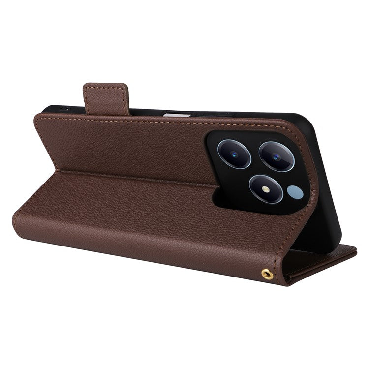For Realme C63 4G / C61 4G / Narzo N63 4G Case Wallet Leather Phone Cover - Brown