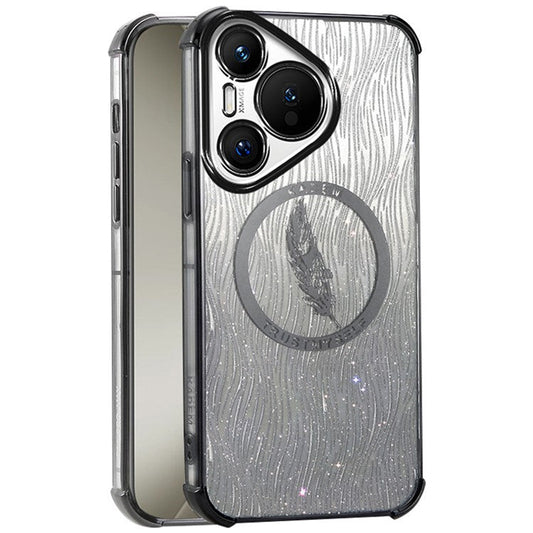 KADEM For Huawei Pura 70 Case Electroplating Glittery TPU Phone Cover - Black
