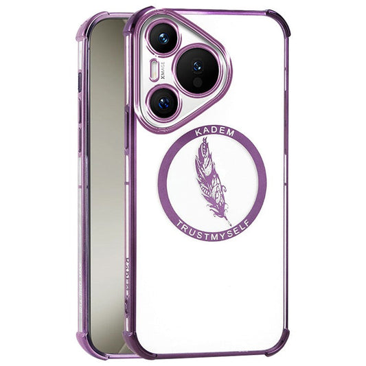 KADEM For Huawei Pura 70 Case Soft TPU Phone Cover Clear Back Corner Bumpers - Purple