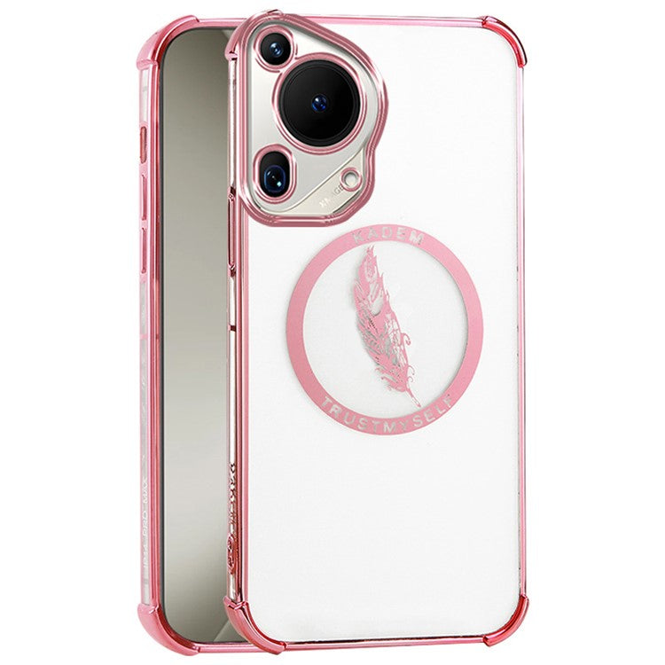 KADEM For Huawei Pura 70 Ultra Case with Reinforced Corners TPU Phone Cover Electroplating - Pink