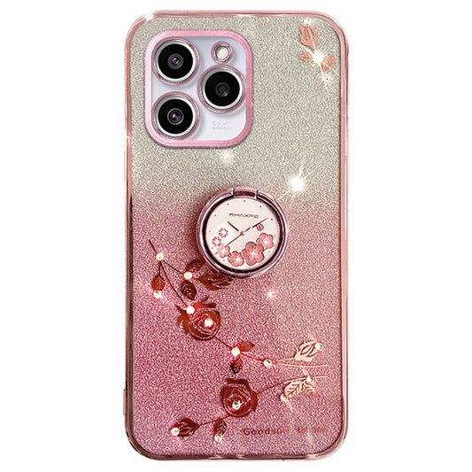 KADEM For Realme C61 4G / C63 4G Case Rhinestone Glitter TPU Kickstand Phone Cover - Rose Gold