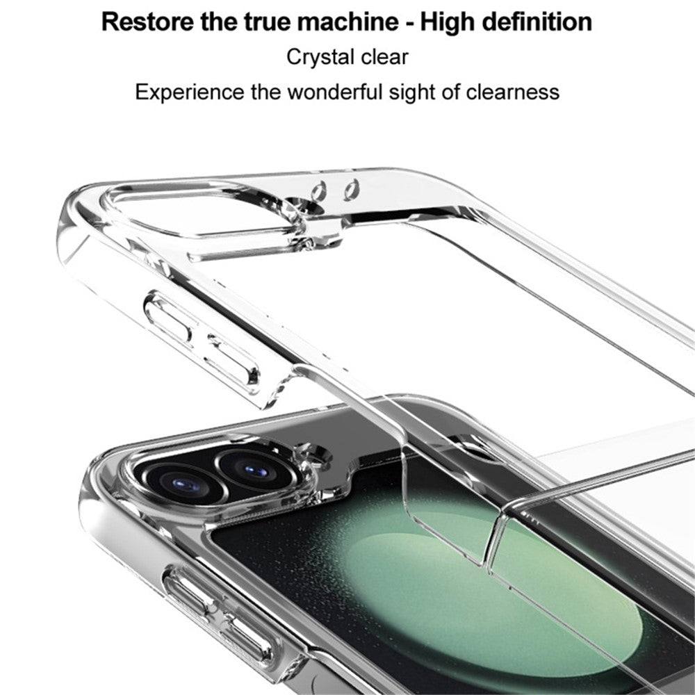 IMAK Crystal Case II Pro for Samsung Galaxy Z Flip7 FE 5G / Z Flip6 5G Clear Case Two-Piece PC Phone Cover (Upper Cover+Lower Cover)