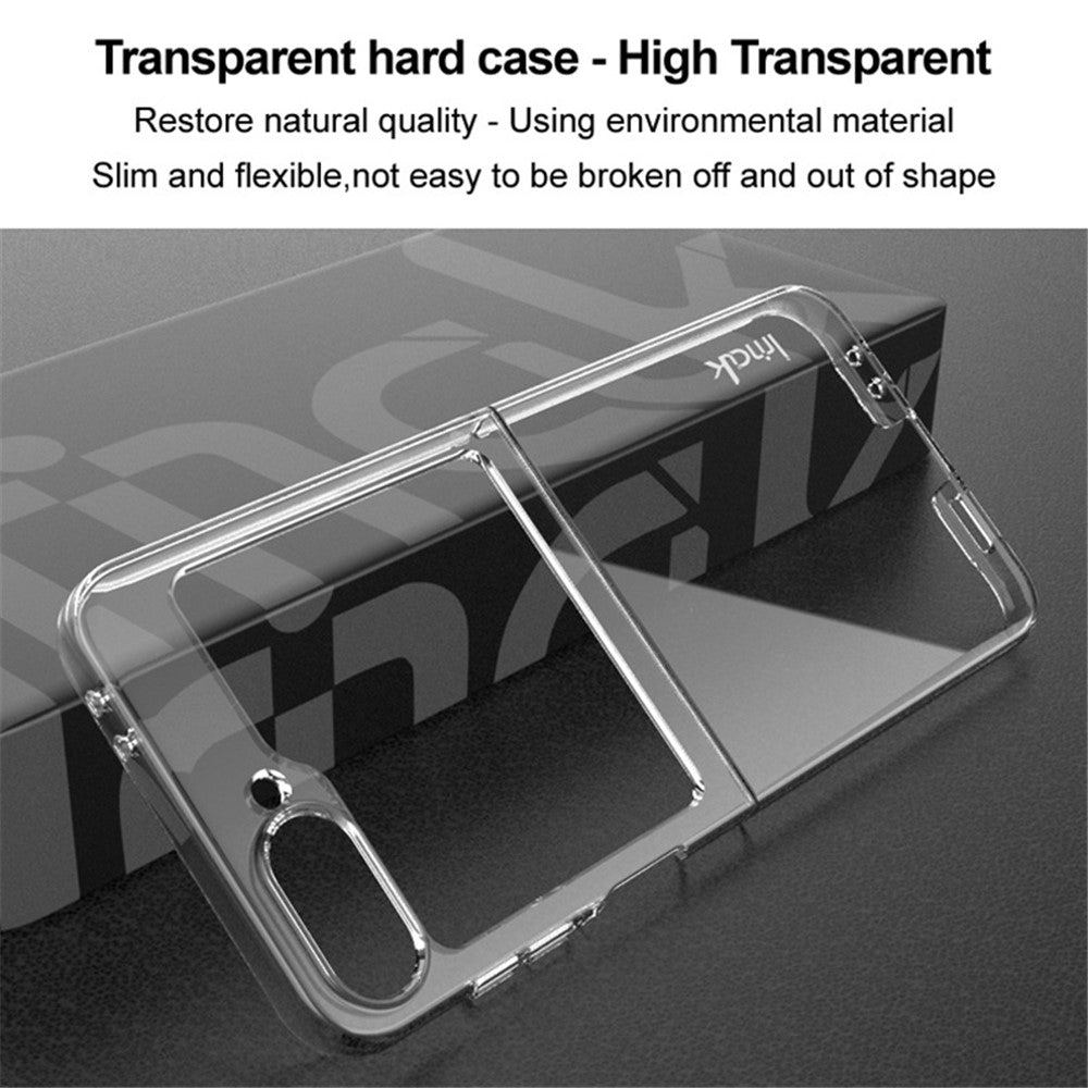 IMAK Crystal Case II Pro for Samsung Galaxy Z Flip7 FE 5G / Z Flip6 5G Clear Case Two-Piece PC Phone Cover (Upper Cover+Lower Cover)