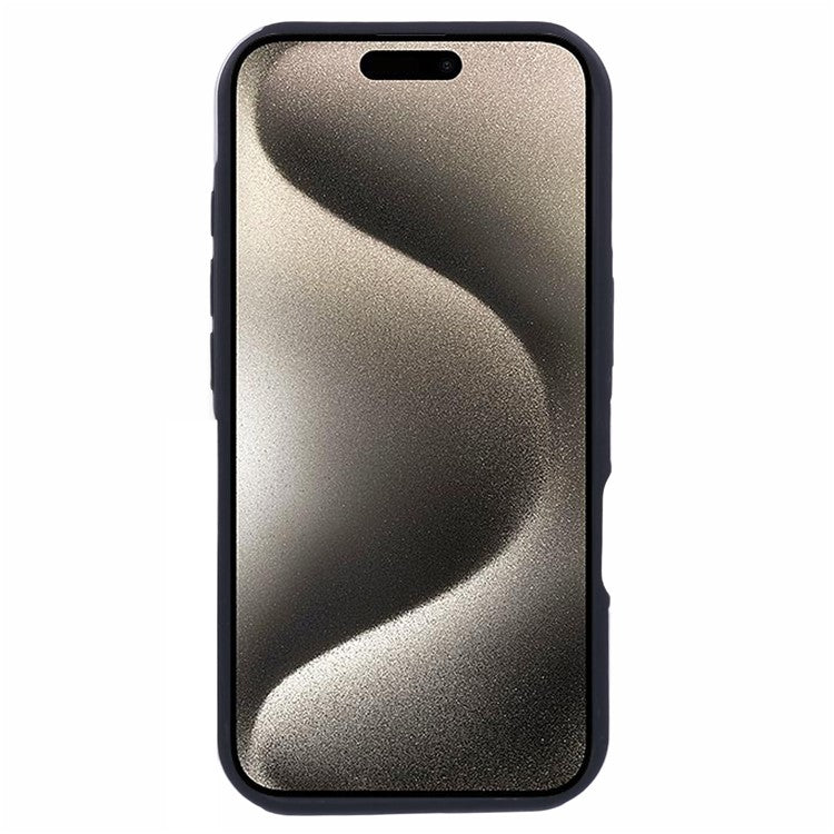 For iPhone 16 Plus Case PC+TPU Phone Cover with Rotatable Ring Holder - Silver