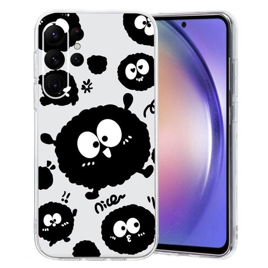 For Samsung Galaxy S23 Ultra Case Pattern Print TPU Phone Cover Precise Lens Protection - Black Briquette