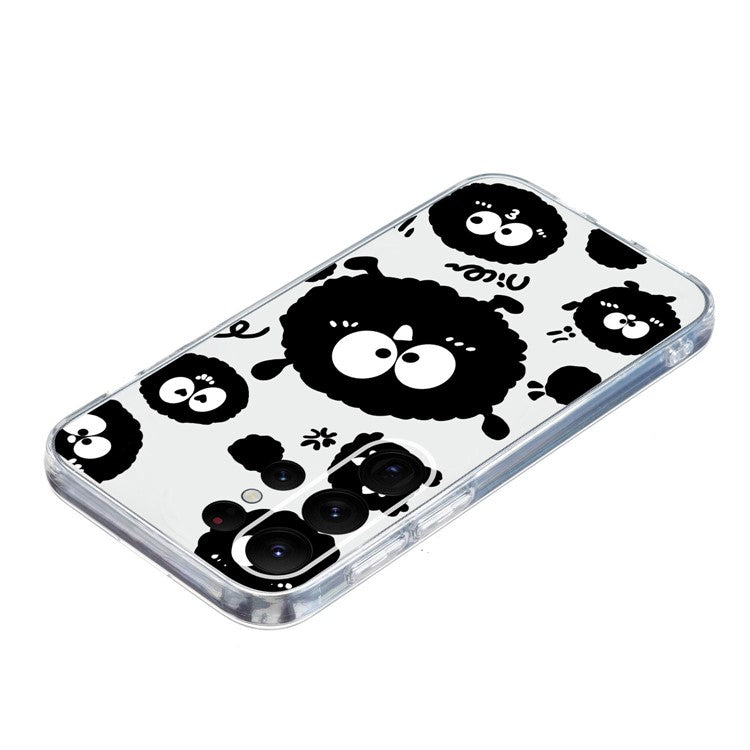 For Samsung Galaxy S23 Ultra Case Pattern Print TPU Phone Cover Precise Lens Protection - Black Briquette