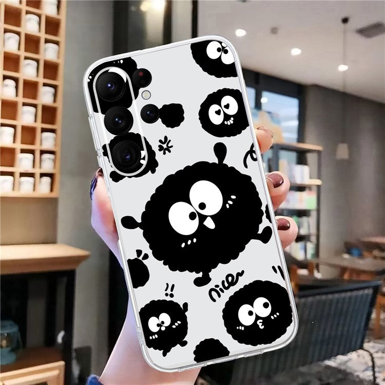 For Samsung Galaxy S23 Ultra Case Pattern Print TPU Phone Cover Precise Lens Protection - Black Briquette