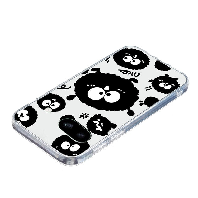 For Google Pixel 7a Case Anti-Drop Pattern Printing TPU Phone Cover - Black Briquette