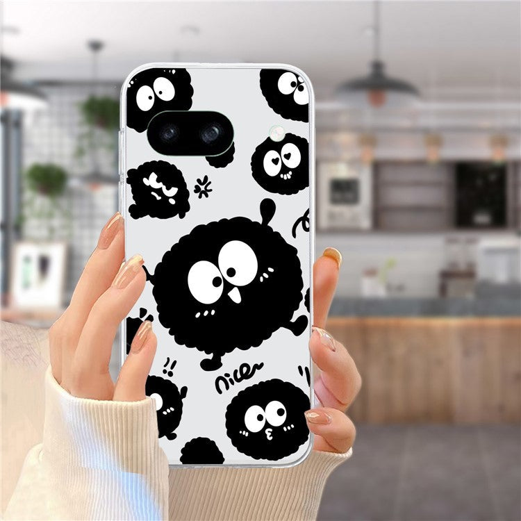 For Google Pixel 7a Case Anti-Drop Pattern Printing TPU Phone Cover - Black Briquette