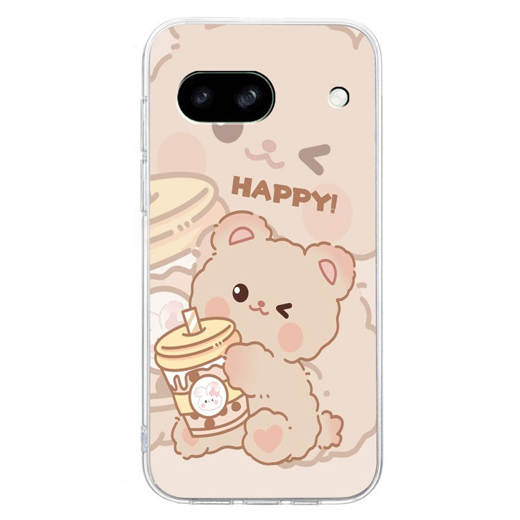For Google Pixel 7a Case Anti-Drop Pattern Printing TPU Phone Cover - Bear