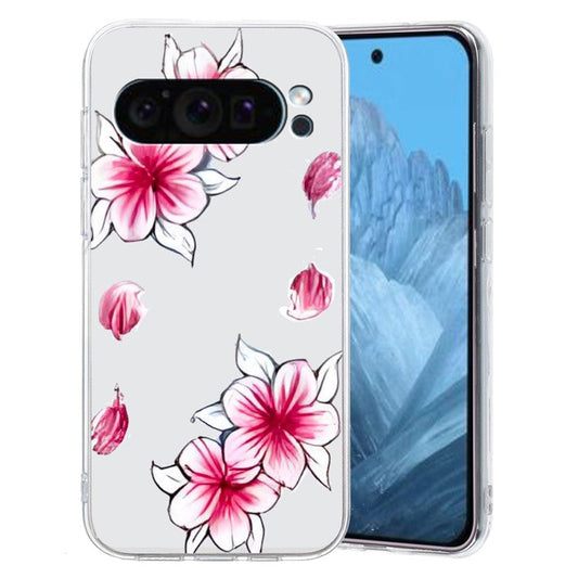 For Google Pixel 9 Pro Case TPU Phone Cover Animal Floral Pattern Print - Cherry Blossom